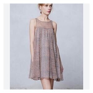 Plenty by Tracy Reese Anthropologie Silk Print Dress Flowy Sleeveless, Small